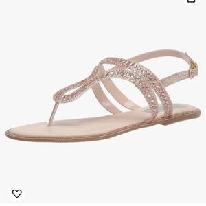 Touch Ups womens Thong Flat Sandal Flat Sandal champagne color NWOT
